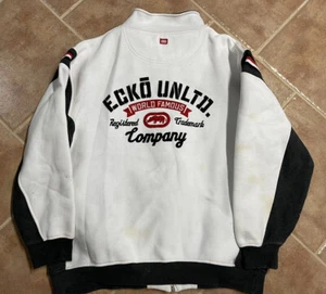 Vintage Ecko Unltd Unlimited Zip Sweatshirt Jacket Mens XL Zipper Issue Stains - Picture 1 of 12