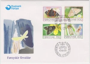 Faroe Islands FDC 1993 Butterflies and Moths - Picture 1 of 1
