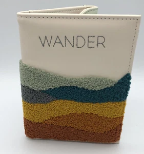 Reisepasshülle Hülle Reisebrieftasche Vegan Leder Nadelkunst - Bild 1 von 11