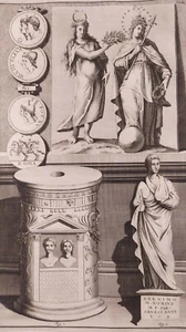1722 Peter Van der Aa Monumenta Brixiana Tab XI Brescia Sculture Divinità Diana - Picture 1 of 4