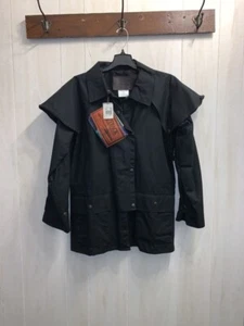 Driza-Bone Aussie Outback Short Coat XS Black Oilcloth Waterproof Riding Outback - Picture 1 of 2