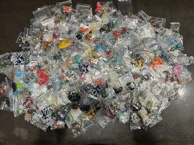 50 Bags Assorted Beads Charms Pendants Jewelry Making Lot Variety Grab Bag Mix - Image 1 of 4