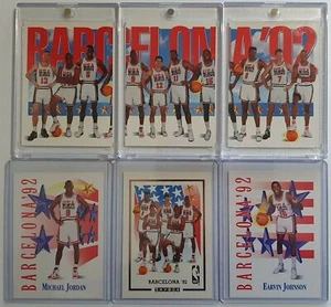 1992 Skybox Dream Team Barcelona USA 3PC Set - COMPLETE SET w/ Jordan + Magic - Picture 1 of 10