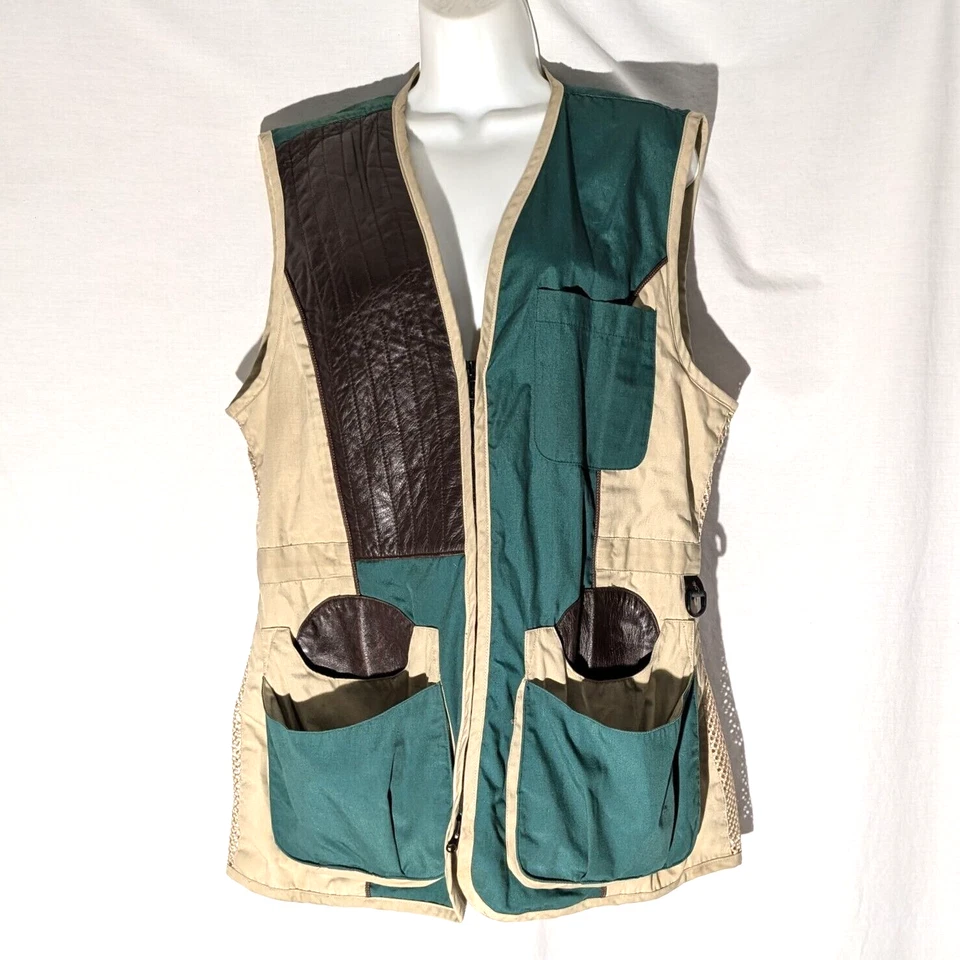 Lady Browning L Shooting Hunting Vest, Padded Leather Shoulder, Vented Mesh Side - Image 1 of 4