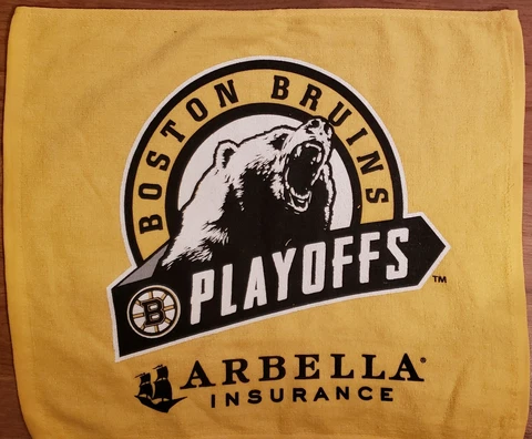 2019 Boston Bruins Playoff Rally Towel Game #1ECF Carolina Hurricanes Cover