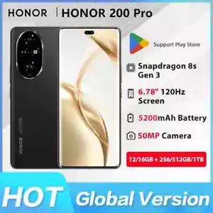 Honor 200 Pro 5G 12GB+512GB ELP-NX9 50MP Snapdragon 8s Gen 3 Smartphone Global - Picture 1 of 16