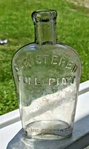 ANTIKES REGISTRIERTES VOLLES PINT 16 FL. OZ. Flachmann - Bild 1 von 10