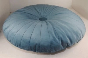 Vintage 50s 60s Round Blue Pillow Mid Century Modern Atomic Era MCM - Picture 1 of 7