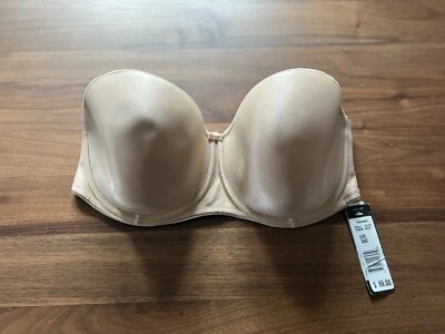 Sujetador Fantasie Suavizado Moldeado Sin Tirantes Contorno Copas Desnudo 3 Ganchos Nuevo con Etiquetas 36E FL4530 Foto 1 de 4