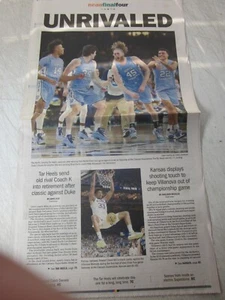 2022 NCAA FINAL FOUR NEWSPAPER DUKE MIKE KRZYZEWSKI LAST GAME vs UNC - Picture 1 of 3