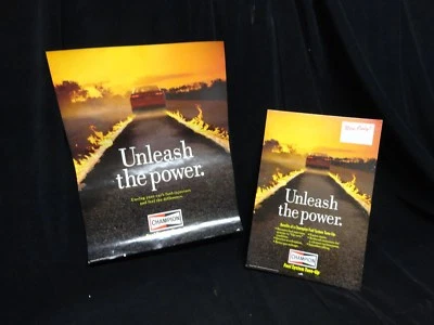 CHAMPION SPARK PLUG - 1992 DISPLAY & POSTER (2 Pcs) UNLEASH THE POWER - NOS - Image 1 of 4