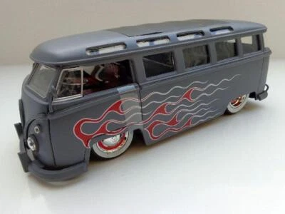 Volkswagen VW T1 Bus Samba JADA 1:24 Mat Gris, Blancs Murs 91693 - Photo 1/3