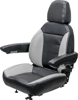 Asiento de vinilo gris con brazos para cortacéspedes Bad Boy - Reemplaza PN 071-2004-00, 071-2010-00 Foto 1 de 4