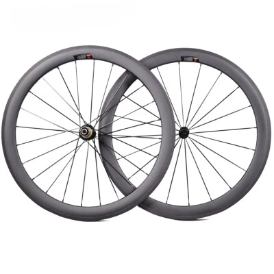 Carbon Wheelset Rim Brake 700c Racing Road Bike Wheels 38/30/40/50/60mm Depth - Image 1 of 4