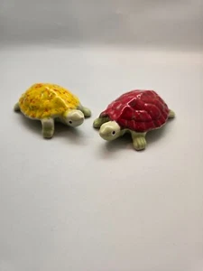 Small Turtle Figurine ceramic pair, 3.5" x 2" Suoer sweet - Picture 1 of 4