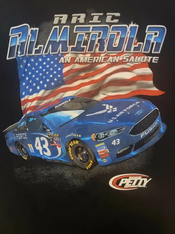 Aric Almirola #43 Richard Petty Motorsports Nascar T-Shirt-L American Salute Cover