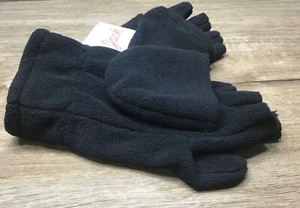 Boys' Classic Basic Half-Finger Flip Gloves/Mittens Cat & Jack Black size 8-16 - Picture 1 of 3