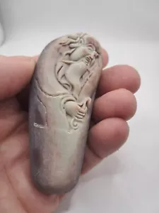 Unusual Vintage Chinese Hardstone / Jade Carving Pendant Buddha - Picture 1 of 3