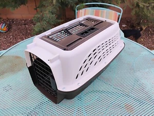 Petmate Two Door Pet Kennel for Pets up to 15 Pounds, Tan/Black, 19" Long - Picture 1 of 8
