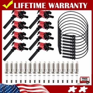 8 Heavy Duty Ignition Coil Spark Plug & Wireset for Dodge Ram 1500 2500 V8 UF505 - Picture 1 of 22
