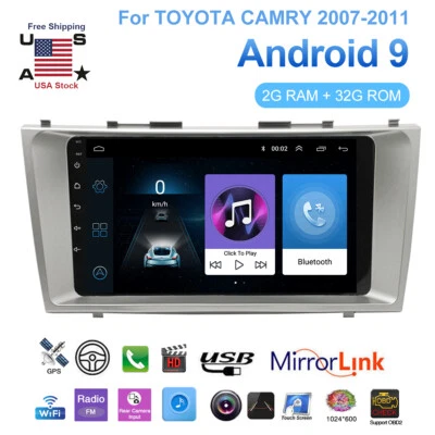 Radio estéreo para automóvil 9" Android 9.1 1 GB+16 GB GPS WIFI para Toyota Camry P. 2007-2012 Foto 1 de 4