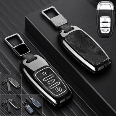 Funda para llave de coche de cuero de aleación de zinc para Audi RS R8 Q3 Q5 Q7 A5 A6 A7 S8 A3 A4 Foto 1 de 4