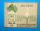 MELBOURNE 1956 OLYMPIC  ATHLETICS TICKET  28TH NOVEMBER