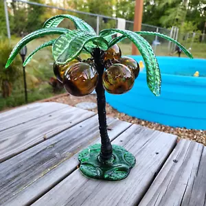 Vintage 1960's Murano Italy Art Glass MCM Coconut Palm Tree Sculpture 11" - Picture 1 of 19