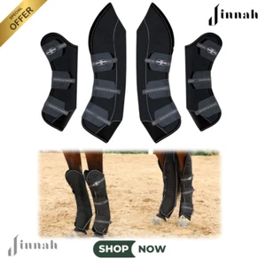 jinnah Premium Horse Protective Sport Boots -black- Complete Set/4- 3 Sz-size L - Picture 1 of 3