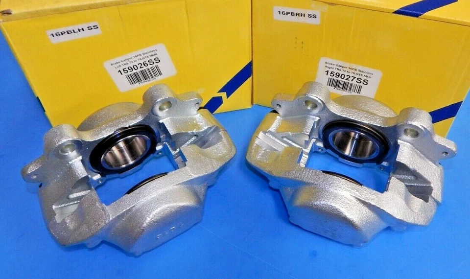 Par de pinzas de freno 100 % nuevas 16 PB Triumph TR6 GT6 1972-1976 pistones de acero inoxidable Foto 1 de 1