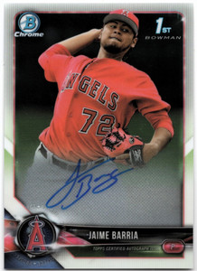 JAIME BARRIA 2018 Bowman Chrome Prospect Autographs #CPAJB Auto ANAHEIM ANGELS