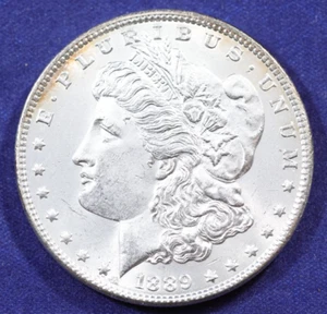 1889 Morgan Dollar AU About Uncirculated Philadelphia Silver US Coin - Picture 1 of 2