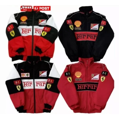 NEW Adult Racing Jacket Vintage, Ferrari Jacket ,Ebroidered Cotton Padded Hot& - Image 1 of 4