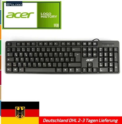 Acer Tastatur PC Keyboard mit Kabel Deutsche, USB Computer Keyboard Universal  - Bild 1 von 4