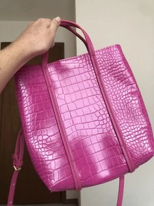 Elizabeth and James pink crossbody purse small tote croc print faux Y2K Style - Picture 1 of 5