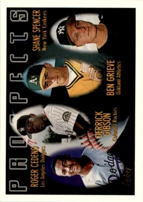 1996 Topps MLB Roger Cedeno/Derrick Gibson/Ben Grieve/Shane Spencer #436 - Image 1 of 2