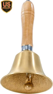 Hand Bell 3.15 Inch Hand Call Bell with Solid Brass Wooden Handle Loud Handbe... - Picture 1 of 1