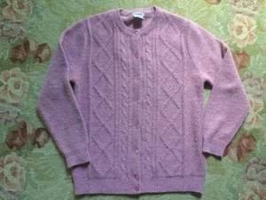 Cute pink cable knit cardigan, Damart label - Picture 1 of 7
