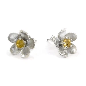 Alex Monroe Buttercup Earrings Studs with Citrine Gemstone Never Worn With Box - Picture 1 of 5