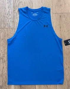 NWT Mens Under Armour Size Large Blue Tech Tank Top Shirt 1382795-406 $25 Retail - Picture 1 of 5