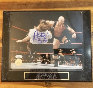WWF WWE Autographed Signed Stone Cold Steve Austin Plaque Photo W/JSA COA - Picture 1 of 4