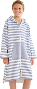 Kids Bathrobe & Swim Cover up - Hooded Beach Towels - Terrycloth Zip up Poncho T - Picture 1 of 8