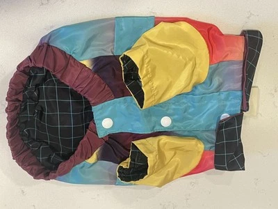 Dog Jacket 1980’s Color block Tropical XS Windbreaker Reversible Posh Paws - Image 1 of 4