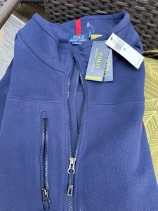 New Polo Ralph Lauren Vest Mens 5XBNavy Blue Performance Fleece Full Zip Preppy - Picture 1 of 16