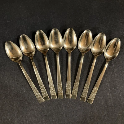 Rogers CASA VISTA Stainless Flatware Soup Spoons Tablespoons Set Of 8 - Image 1 of 4