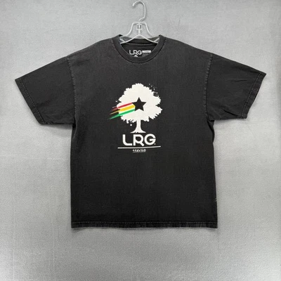 LRG Lifted Research Group T-Shirt Mens XL Black Rasta Star Tree Graphic Tee - Image 1 of 4