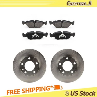 Front Brake Pads and Rotors Kit for BMW 535is 3.5L 1988, for BMW L6 3.5L 1987 - Image 1 of 4