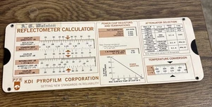 KDI Pyrofilm Corporation Reflektometer Taschenrechner Rechenschieber 1979 Perrygraf - Bild 1 von 2