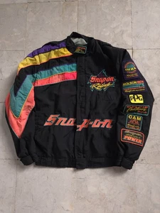 Vintage 1980s Snap-On Racing Windbreaker Jacket Snowmobiles AOP L - Picture 1 of 13