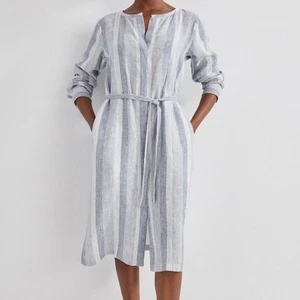 Haven Well Within Linen Ombré Stripe Shirt Dress - Picture 1 of 12